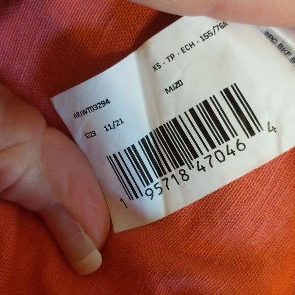 ROXY Sweeter Than This Knotted Crop top, coral pink/orange, linen blend xs - Picture 10 of 10